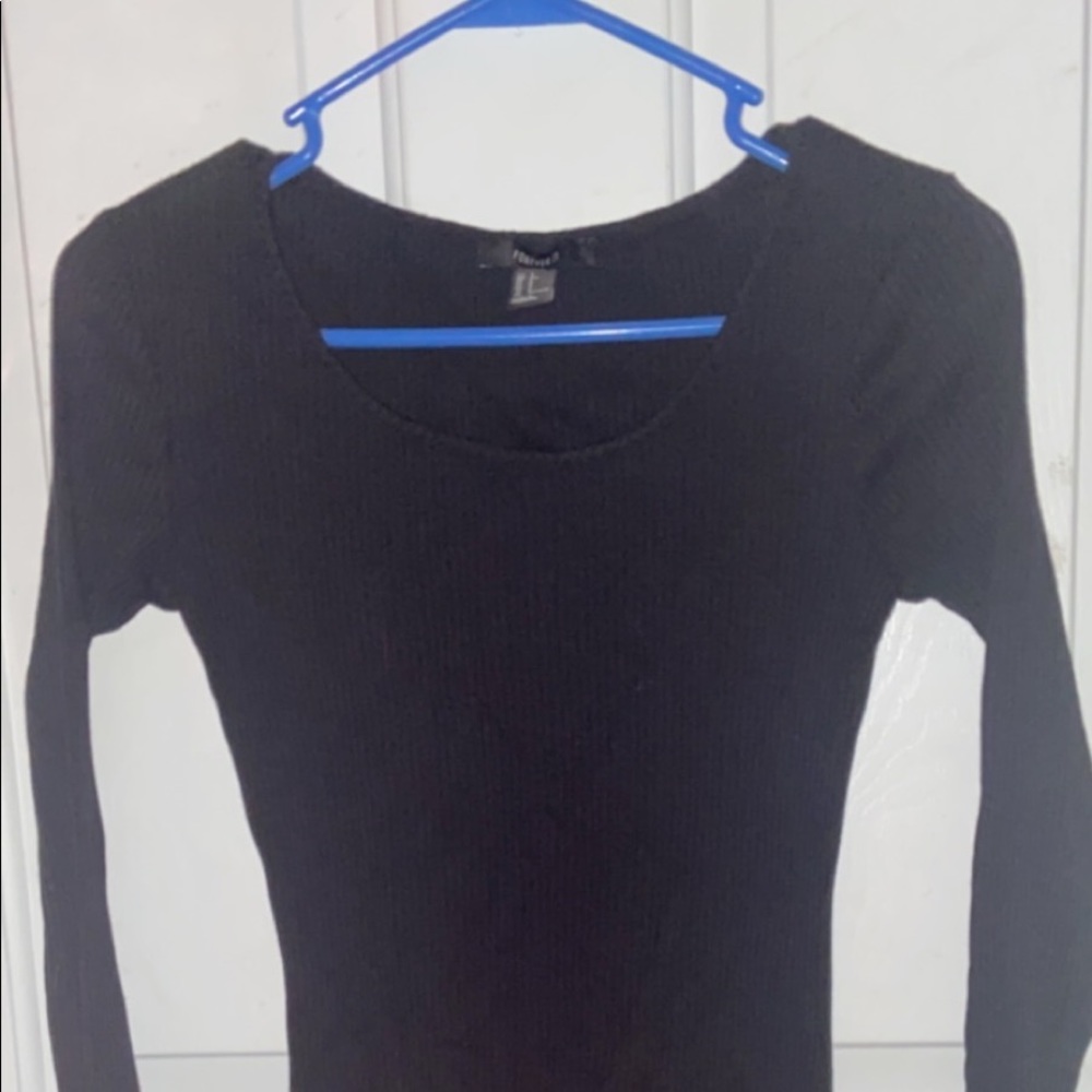 Black forever 21 long sleeve t-shirt dress 😻